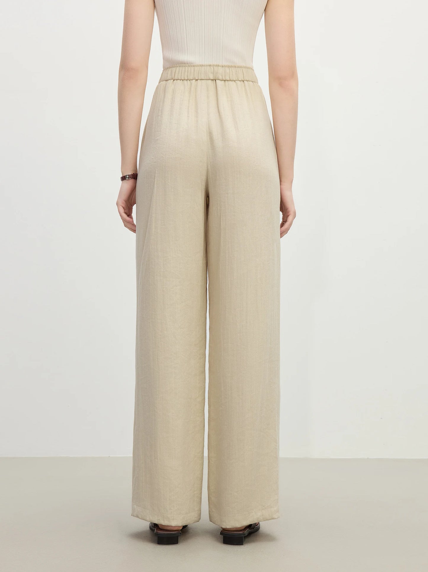 FARRUCCI Women’s Minimalist Linen High Waist Loose Trousers Summer 2025 | Luxury Old Money Casual Style
