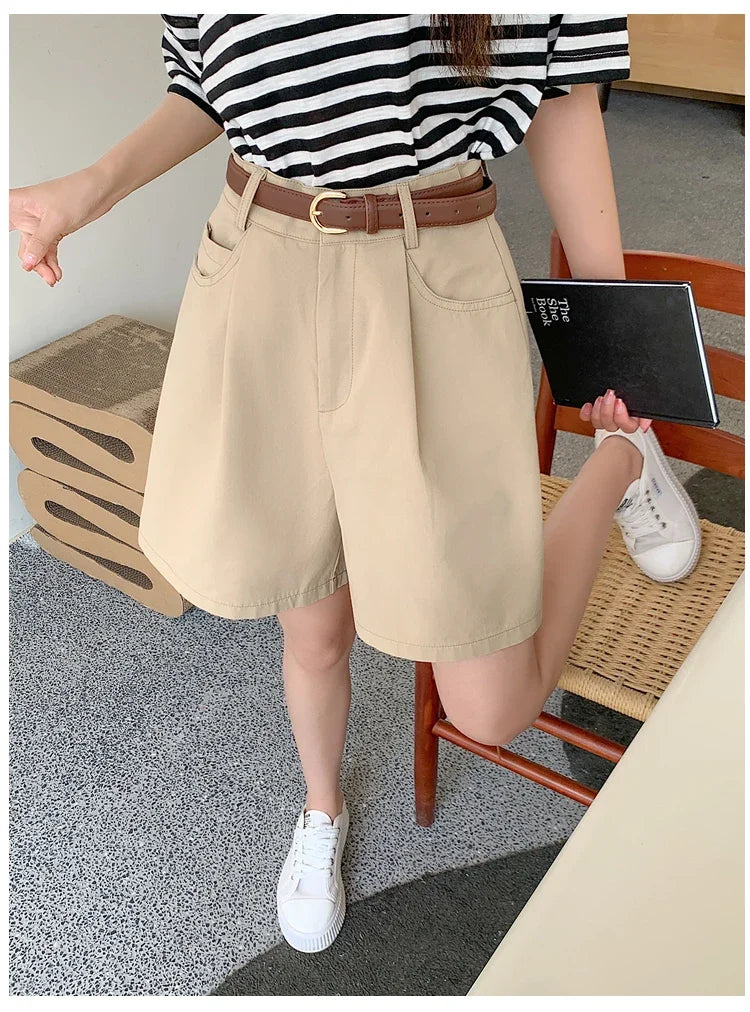 FARRUCCI Women’s High Waist Linen Cotton Cargo Shorts Summer 2025 | Luxury Old Money Casual Style