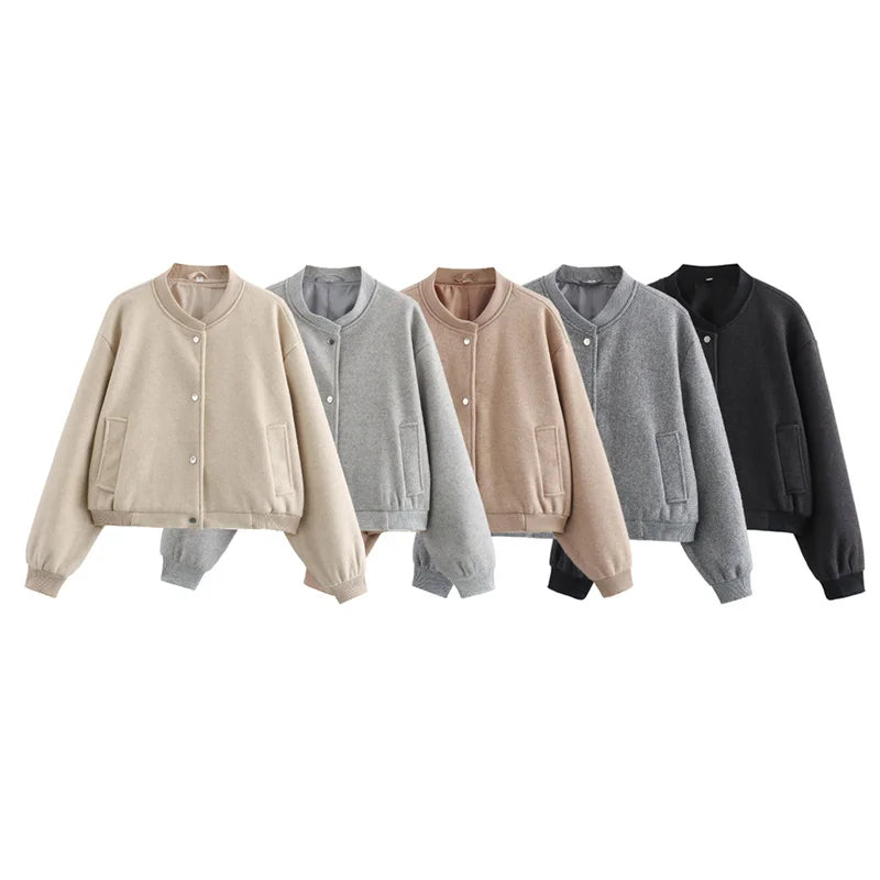 FARRUCCI Cropped Tweed Bomber Jacket — 2025