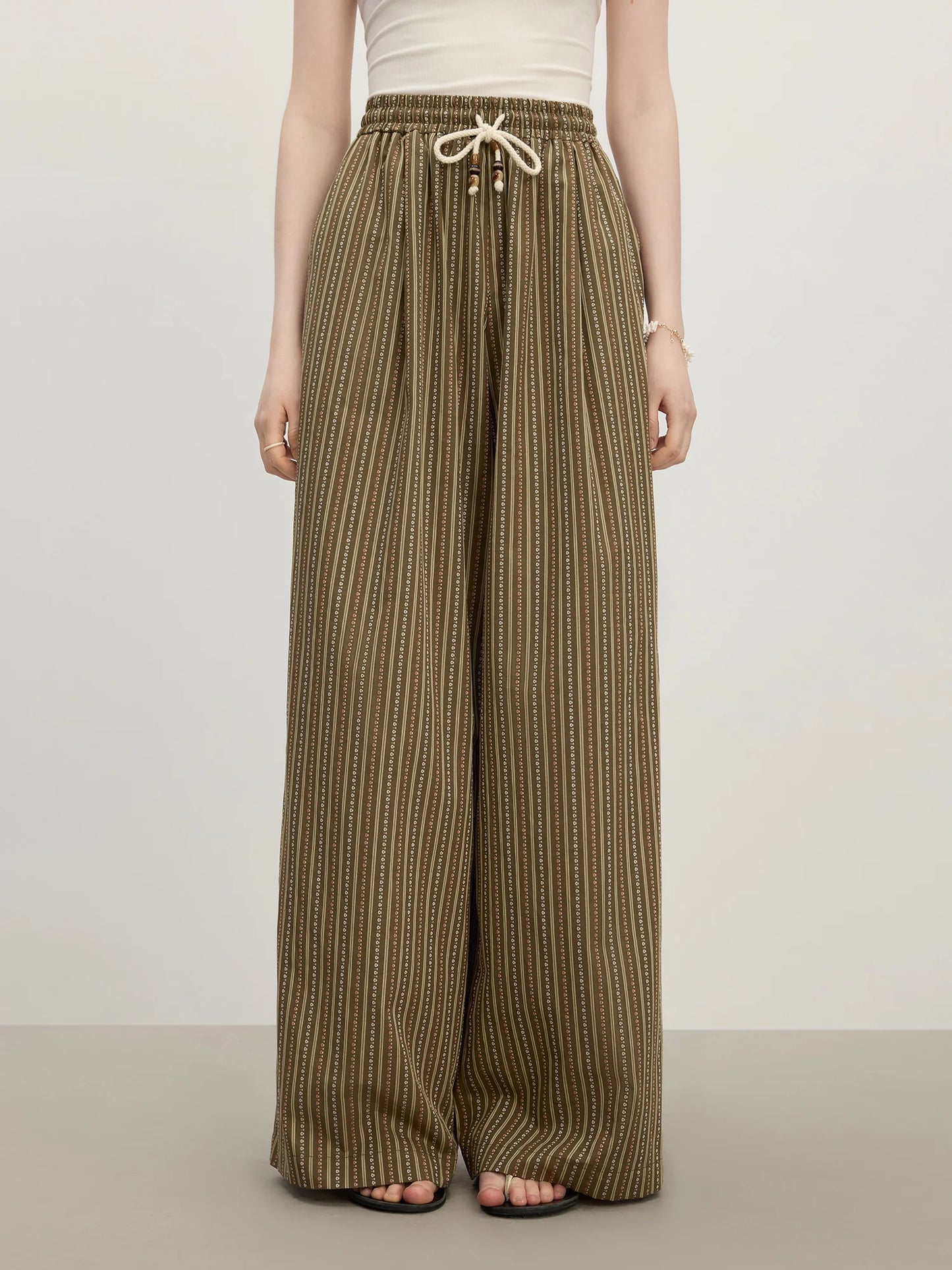 FARRUCCI Women’s Wide-Leg Striped Trousers — Summer 2025