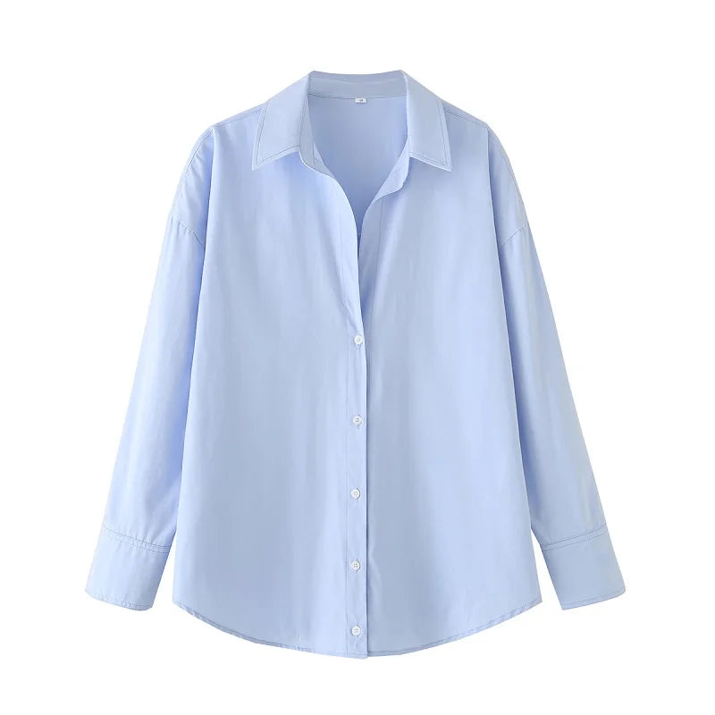 FARRUCCI Women’s Striped Long Sleeve Shirt | Oversized Casual Design — Summer 2025 Collection