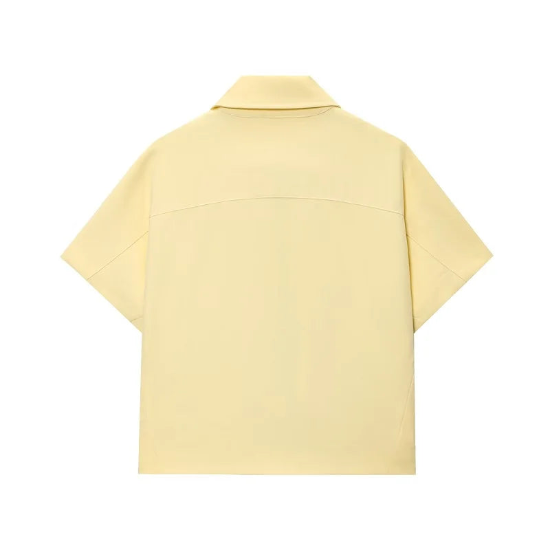 FARRUCCI Women’s Cropped Zipper Jacket | Varsity Style, Short Sleeve — 2025 Collection