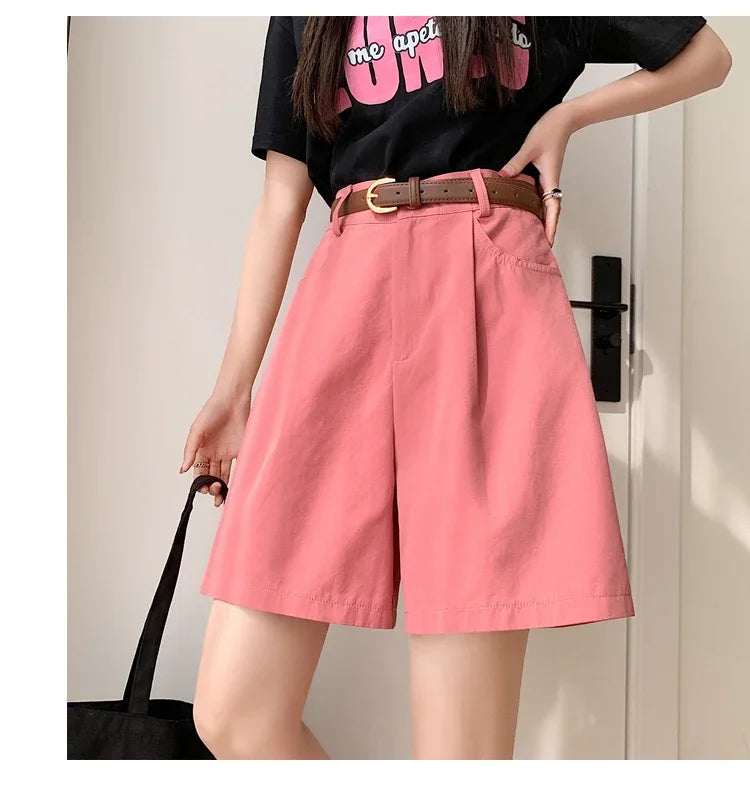 FARRUCCI Women’s High Waist Linen Cotton Cargo Shorts Summer 2025 | Luxury Old Money Casual Style