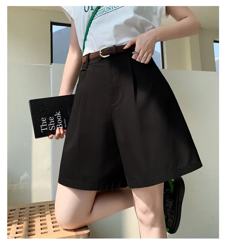 FARRUCCI Women’s High Waist Linen Cotton Cargo Shorts Summer 2025 | Luxury Old Money Casual Style