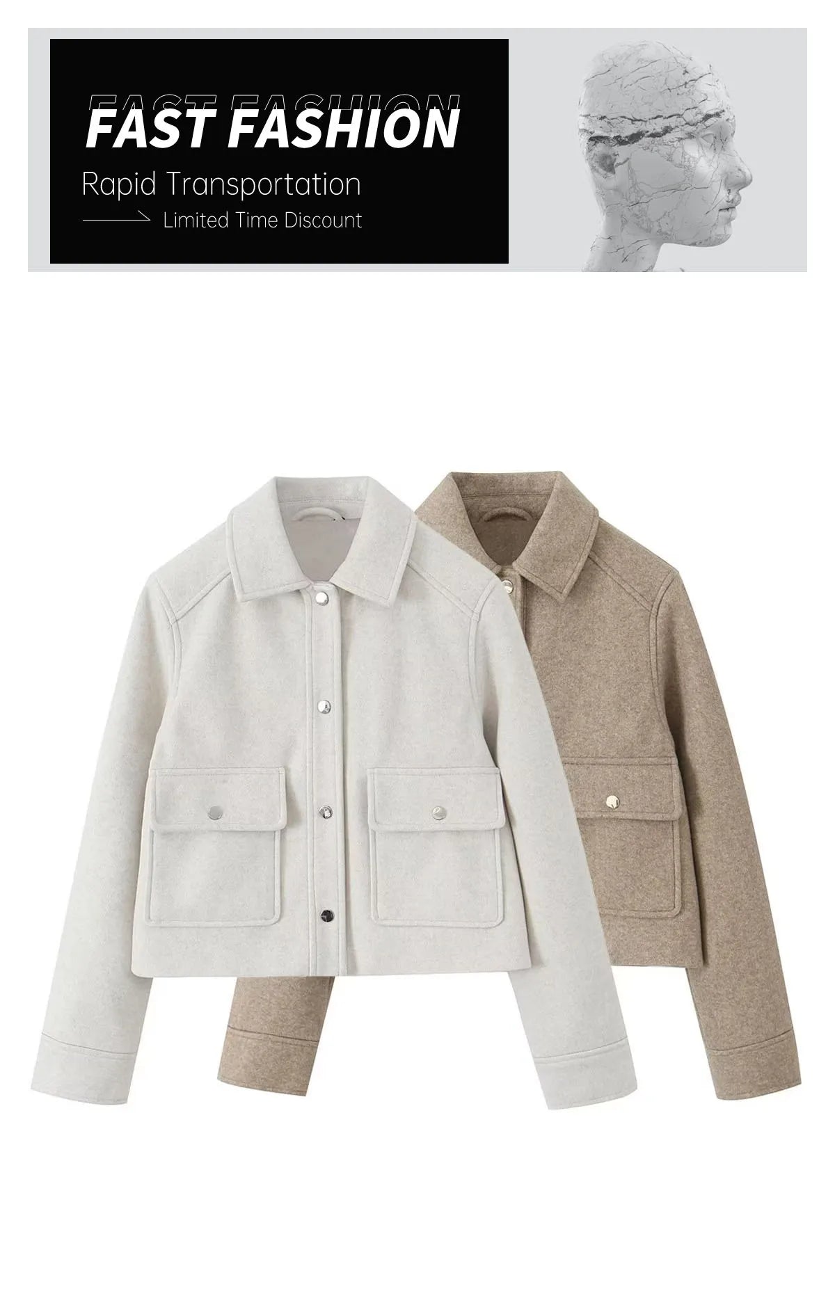 FARRUCCI Women’s Casual Polo Jacket — Autumn 2025