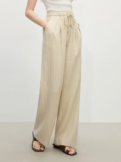 FARRUCCI Women’s Minimalist Linen High Waist Loose Trousers Summer 2025 | Luxury Old Money Casual Style