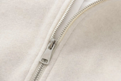 FARRUCCI Women’s Cropped Bomber Jacket 2025 | Front Zipper, Long Sleeve, Soft Sports-Inspired Luxury Outerwear Old Money Style