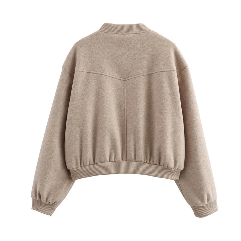 FARRUCCI Cropped Tweed Bomber Jacket — 2025