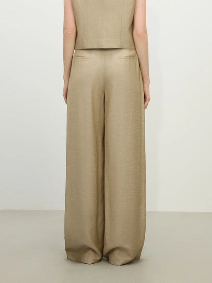 FARRUCCI Women’s Old Money Vintage Tailored Two-Piece Eco Linen Set Adjustable Waist Wide-Leg Pants Summer 2025 | From Boardroom to Brunch Luxury