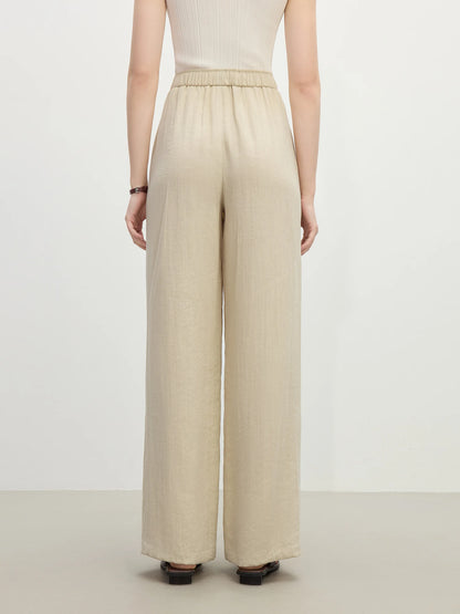 FARRUCCI Women’s Minimalist Linen High Waist Loose Trousers Summer 2025 | Luxury Old Money Casual Style
