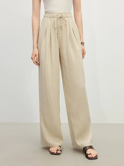 FARRUCCI Women’s Minimalist Linen High Waist Loose Trousers Summer 2025 | Luxury Old Money Casual Style