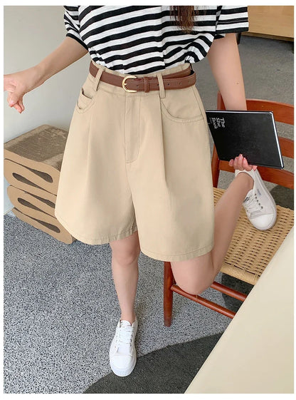 FARRUCCI Women’s High Waist Linen Cotton Cargo Shorts Summer 2025 | Luxury Old Money Casual Style