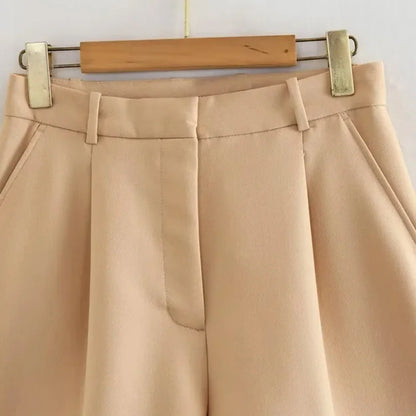 FARRUCCI Women’s High Waist Pleated Shorts Summer 2025 | Black, White & Pink | Luxury Old Money Casual Style