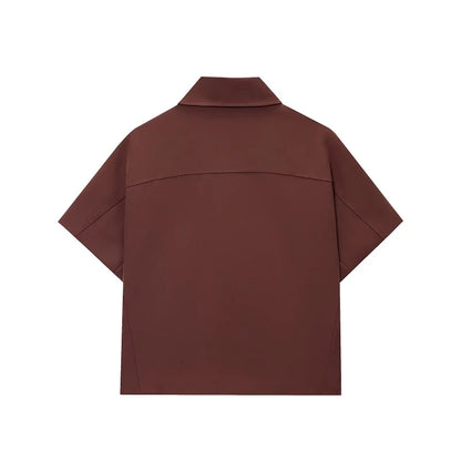 FARRUCCI Women’s Cropped Zipper Jacket | Varsity Style, Short Sleeve — 2025 Collection