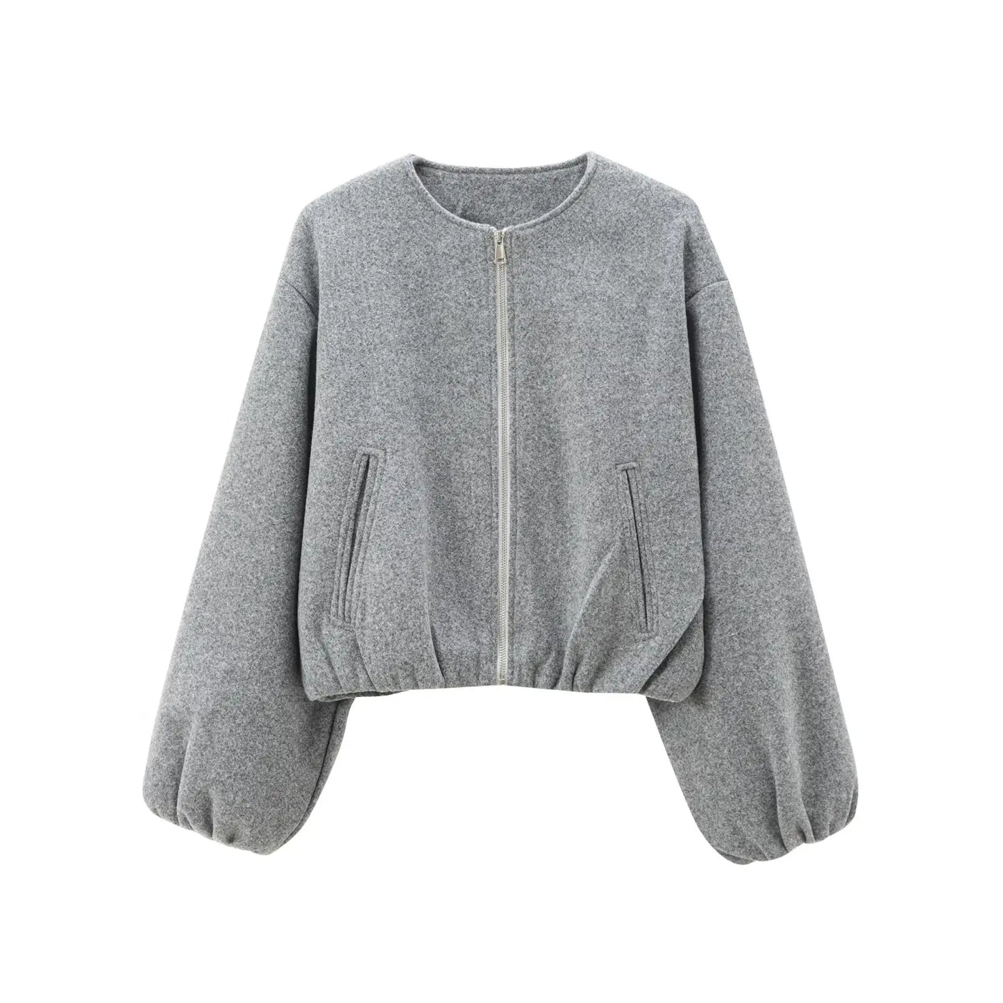 FARRUCCI Women’s Cropped Bomber Jacket 2025 | Front Zipper, Long Sleeve, Soft Sports-Inspired Luxury Outerwear Old Money Style