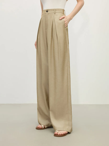 FARRUCCI Women’s Old Money Vintage Tailored Two-Piece Eco Linen Set Adjustable Waist Wide-Leg Pants Summer 2025 | From Boardroom to Brunch Luxury