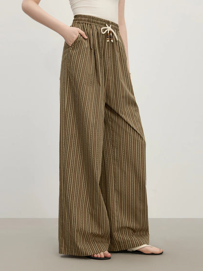 FARRUCCI Women’s Wide-Leg Striped Trousers — Summer 2025