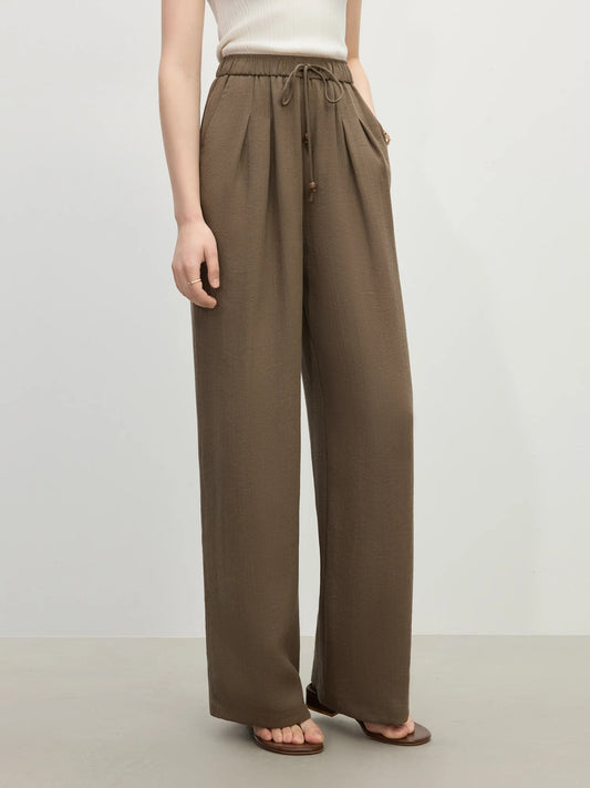FARRUCCI Women’s Minimalist Linen High Waist Loose Trousers Summer 2025 | Luxury Old Money Casual Style