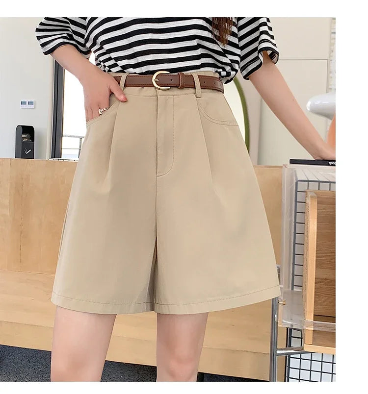 FARRUCCI Women’s High Waist Linen Cotton Cargo Shorts Summer 2025 | Luxury Old Money Casual Style