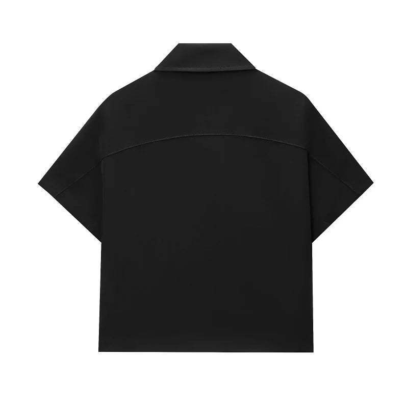 FARRUCCI Women’s Cropped Zipper Jacket | Varsity Style, Short Sleeve — 2025 Collection