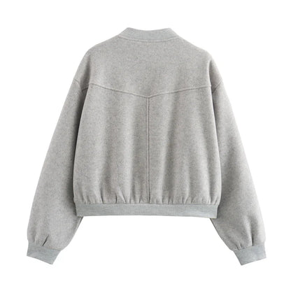 FARRUCCI Cropped Tweed Bomber Jacket — 2025