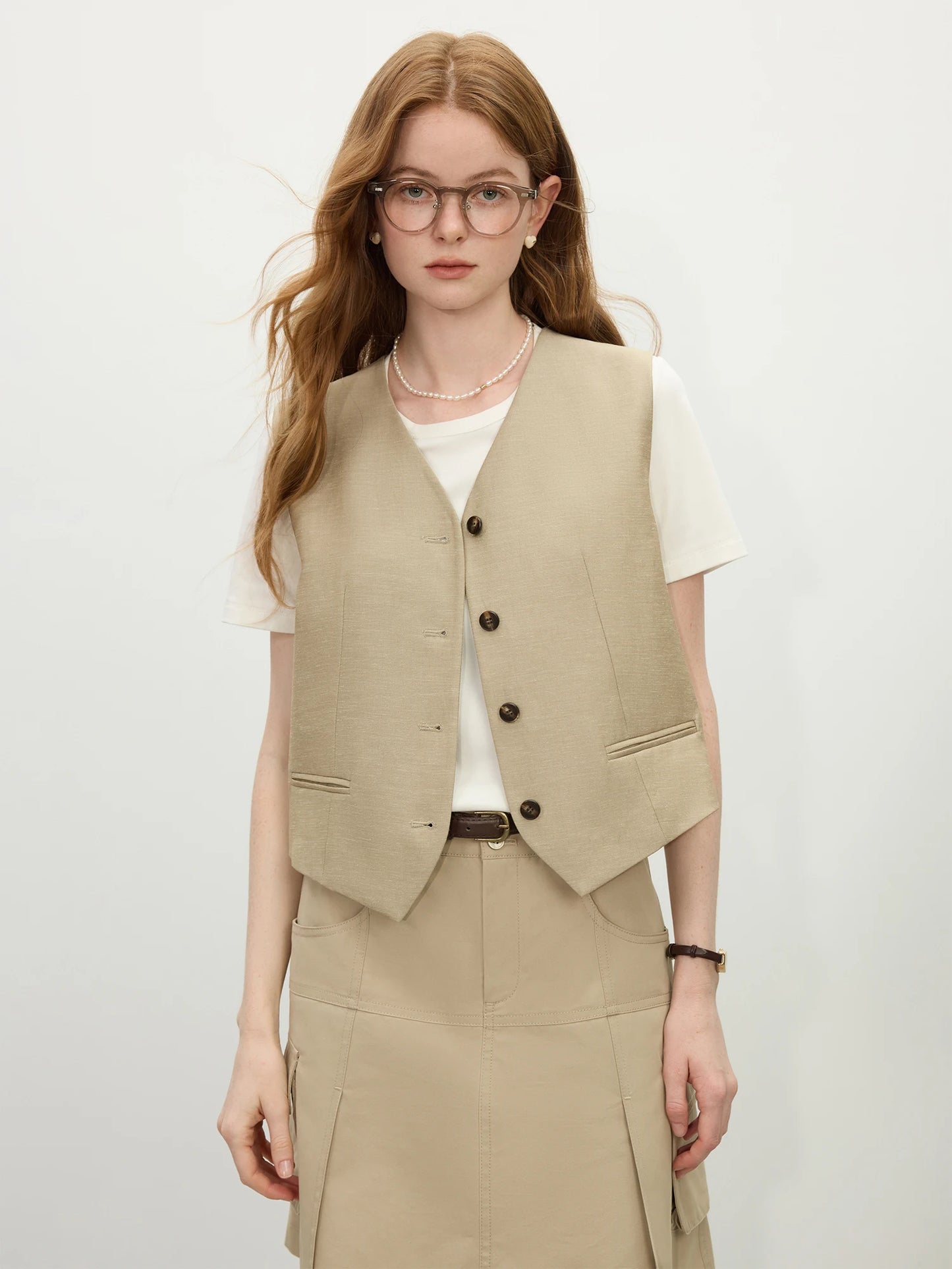FARRUCCI Women’s Old Money Vintage Tailored Two-Piece Eco Linen Set Adjustable Waist Wide-Leg Pants Summer 2025 | From Boardroom to Brunch Luxury