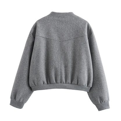 FARRUCCI Cropped Tweed Bomber Jacket — 2025