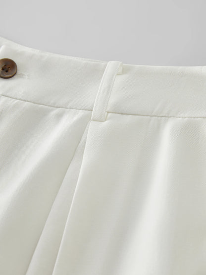 FARRUCCI Women’s Old Money Vintage Tailored Two-Piece Eco Linen Set Adjustable Waist Wide-Leg Pants Summer 2025 | From Boardroom to Brunch Luxury