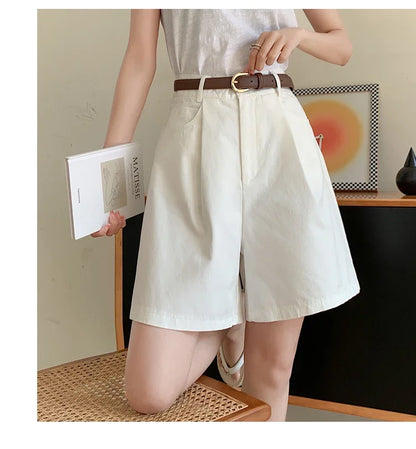 FARRUCCI Women’s High Waist Linen Cotton Cargo Shorts Summer 2025 | Luxury Old Money Casual Style