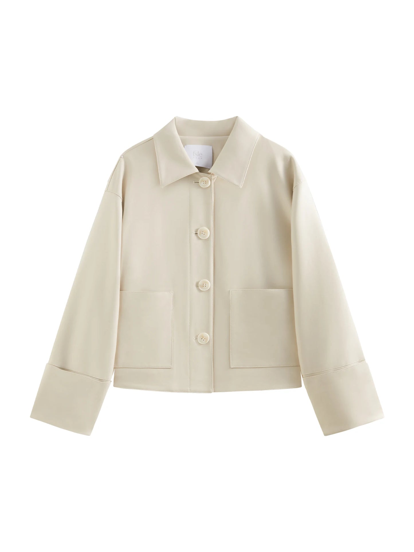 FARRUCCI Women’s Retro Single-Breasted PU Leather Jacket Short Spring 2025 | Luxury Versatile Casual