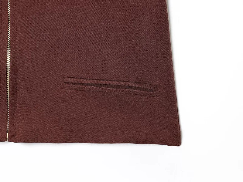 FARRUCCI Women’s Cropped Zipper Jacket | Varsity Style, Short Sleeve — 2025 Collection