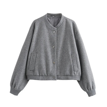 FARRUCCI Cropped Tweed Bomber Jacket — 2025