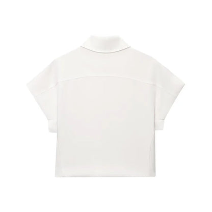 FARRUCCI Women’s Cropped Zipper Jacket | Varsity Style, Short Sleeve — 2025 Collection