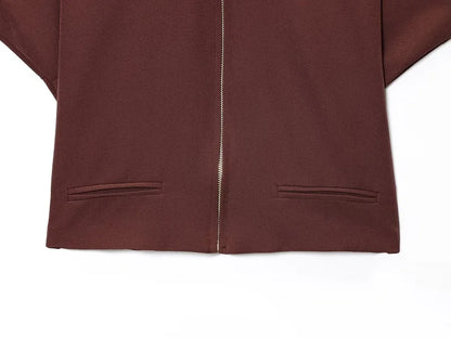 FARRUCCI Women’s Cropped Zipper Jacket | Varsity Style, Short Sleeve — 2025 Collection