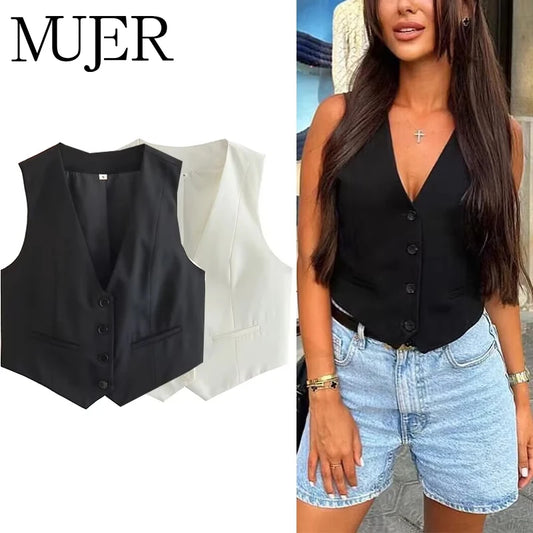 FARRUCCI Women’s Cropped Vest — Summer 2025