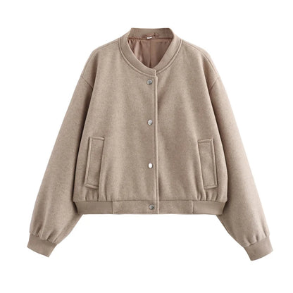 FARRUCCI Cropped Tweed Bomber Jacket — 2025
