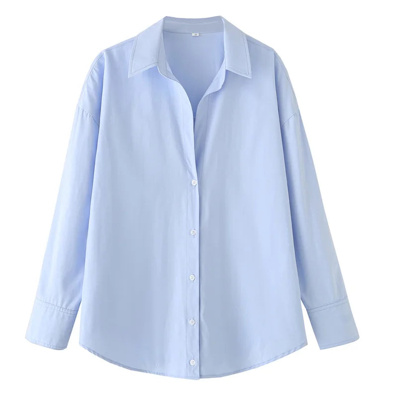 FARRUCCI Women’s Striped Long Sleeve Shirt | Oversized Casual Design — Summer 2025 Collection