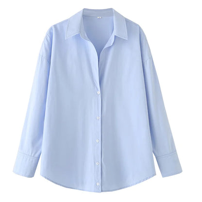 FARRUCCI Women’s Striped Long Sleeve Shirt | Oversized Casual Design — Summer 2025 Collection