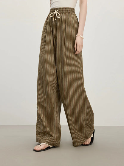 FARRUCCI Women’s Wide-Leg Striped Trousers — Summer 2025