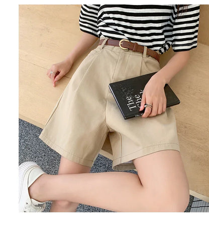 FARRUCCI Women’s High Waist Linen Cotton Cargo Shorts Summer 2025 | Luxury Old Money Casual Style
